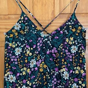 Floral summer maxi dress M old navy spaghetti stra